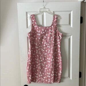 Floral Pink Sleeveless Dress